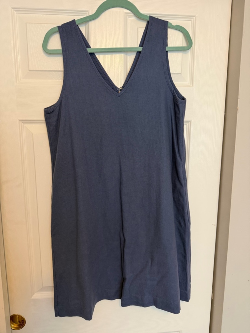 Halogen V-Neck Sleeveless Dress in Slate Blue